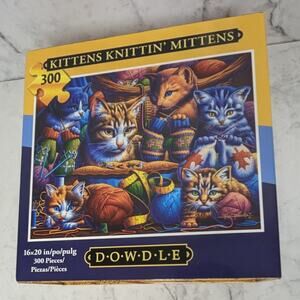 New in box Dowdle jigsaw puzzle 300 piece kittens knittin mittens